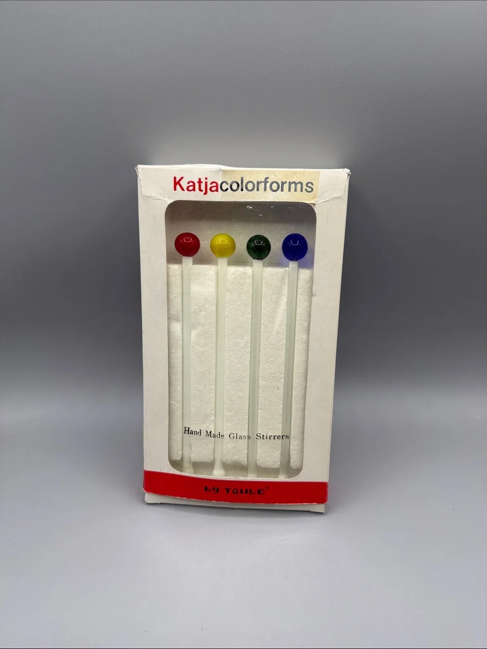 Katja Colorforms Hand Made Glass Stirrers - Multicolor Towle No. 7120 Small Ball